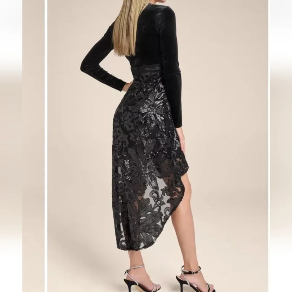 VENUS Black Fit and Flare Cocktail Dress